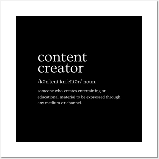 Content Creator - Definition Posters and Art